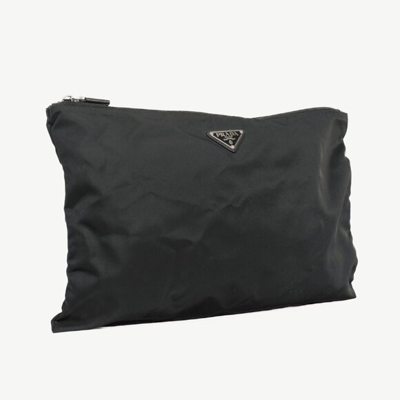 Prada Nero Tessuto Nylon Logo Clutch - Picture 2 of 9